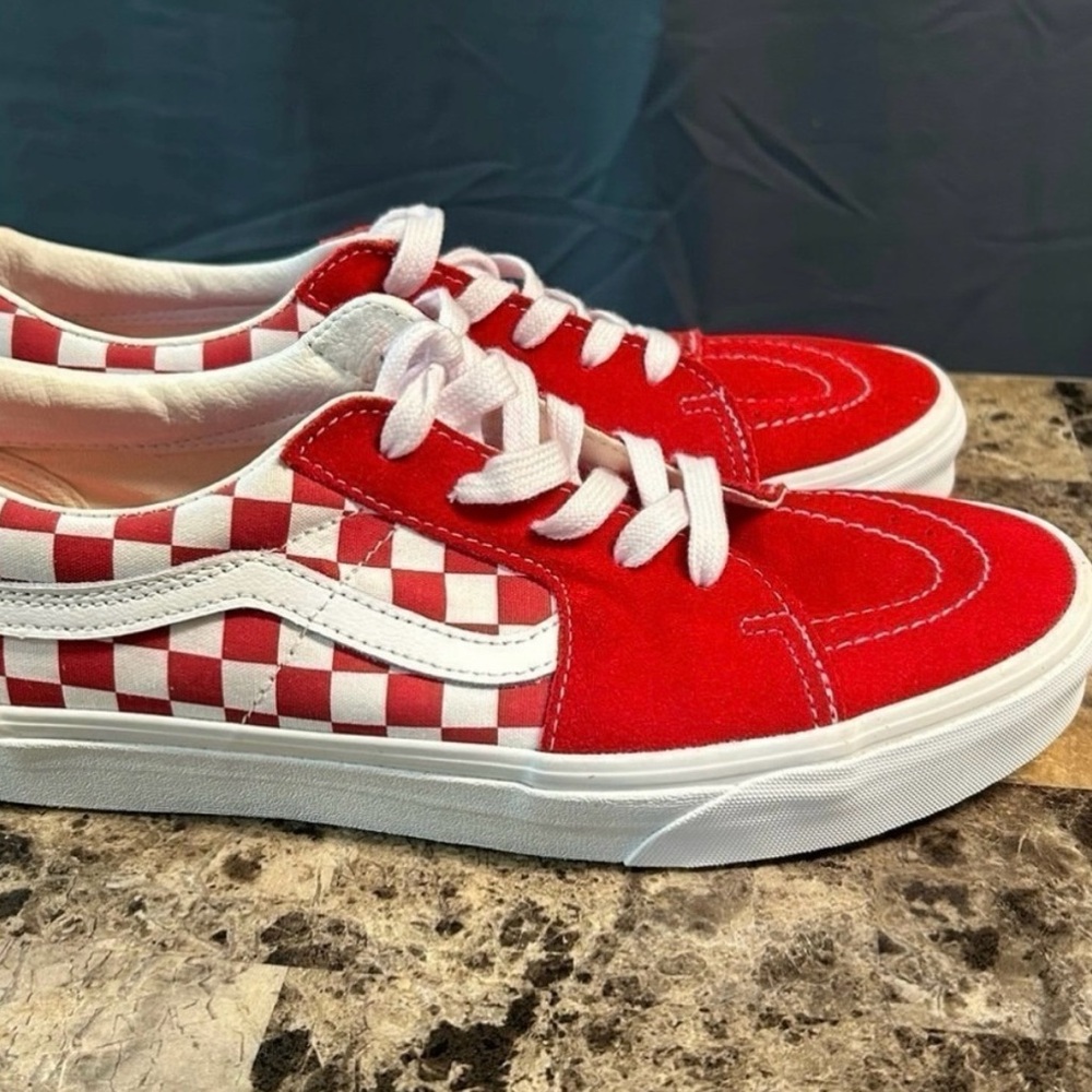 Vans Red and White Checkered Shoes